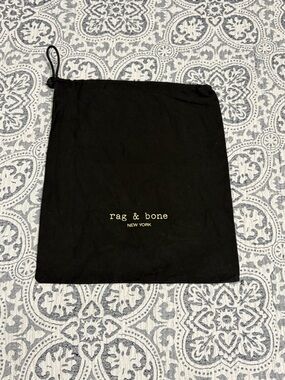 rag & bone Black Drawstring Logo Pouch